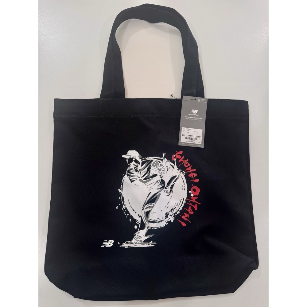 Shohei Ohtani Los Angeles Dodgers Black Canvas Tote Bag New Balance Japan